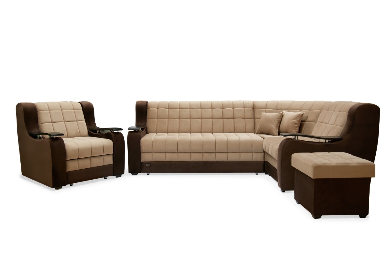 Фото Квадрат  угловой диван + кресло-кровать  от МебельОптТорг